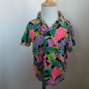 Cat & Jack Pink and Green Leaf Shirt